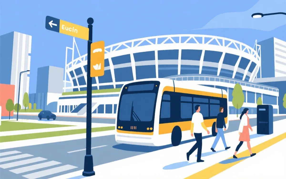 赛事期间城市交通接驳与步行动线示意